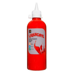  Liquicryl Junior  Student Acrylic Bright Red -500ml 