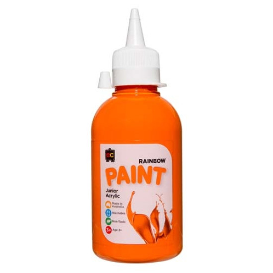 Rainbow Paint Junior Acrylic Orange - 250mL Rainbow Paint Junior Acrylic Orange - 250mL